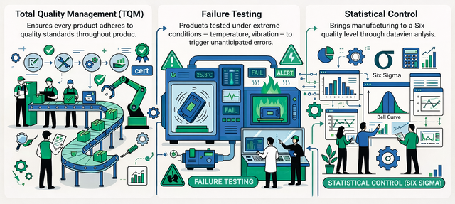 Quality management concepts in manufacturing